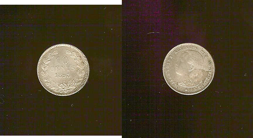 Netherlands 10 cents 1893 Unc